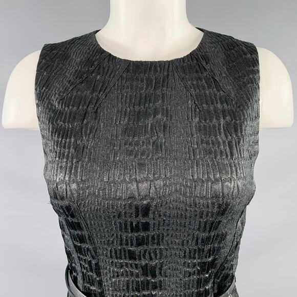 ELIE TAHARI Size 2 Black Polyester Blend Sleeveless Midi Dress - Picture 2 of 10